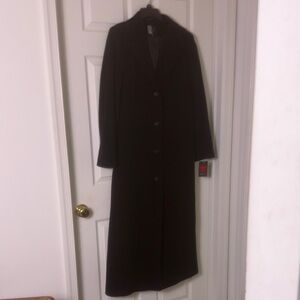 Gallery Black full length wool dress coat